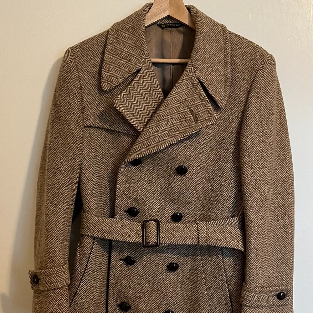 Malcolm Kenneth Chevron Wool Coat